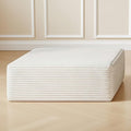 37.4 Plush Corduroy Ottoman Upholstered Cloud Ottoman for Boneless Couch in a Box Modular Sectional Couches for Living Room Compressed Memory Foam No Assembly Require White