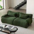78 Modular Sectional Sofa Deep Seat Teedy Boucle Boneless Loveseat Modern Oversized Cloud Couch Sectional for Living Room Apartment No Assembly Memory Foam Throw Pillows Green