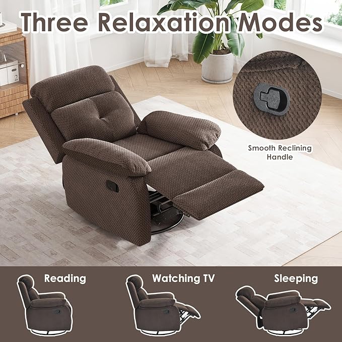 Small Rocker Swivel Recliner Chair for Adults Women for Small Spaces Bedroom Living Room