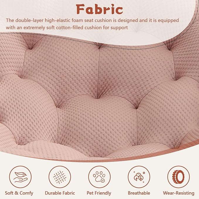 36 Oversized Bubble Chair Upholstered Mesh Fabric Bubble Sofa Couch &amp Floor Lounge Chair with 3D Honeycomb Design for Living Room Office Apartment Small Space - No Assembly Required (Pink)
