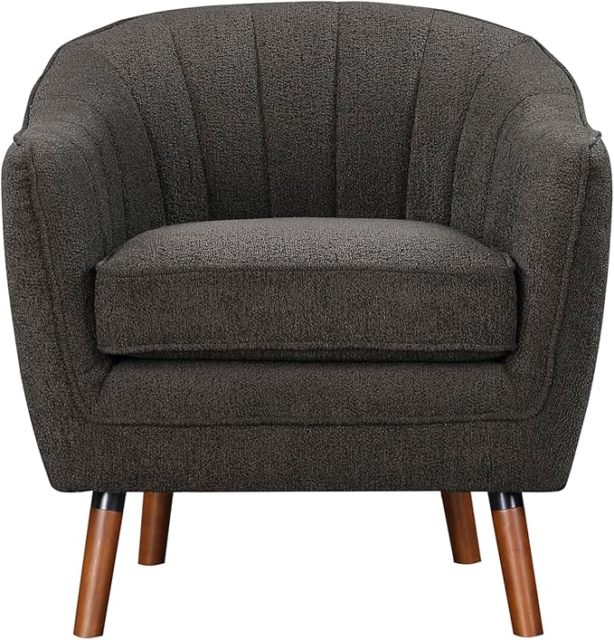Lexicon Alard Tufted Fabric Barrel Accent Chair Charcoal