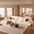 Cloud Modular Sectional Sofa Oversized Cloud Couch with Deep Seat Modern Comfy Couches with Washable Cover Easy Assembly Sectional Couches for Living Room- 4 Seater with Ottoman