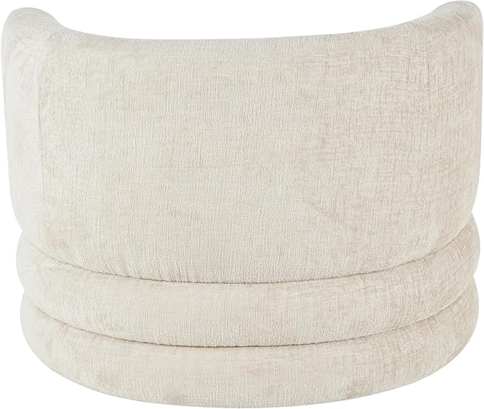 Deco 79 Polyester Living Room Accent Chair Arched Swivel Side Chair Corner Chair 36 x 29 x 29 Beige