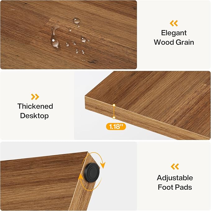 Tribesigns 70.87-Inch Executive Desk Large Wood Desk for Home Office Rustic Study Writing Table with Heavy-Duty Pedestal Extra Long Business Workstation
