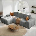 114” Oversized Modular Sectional Couch for Living Room Chenille Boneless Couch L-Shape Cloud Sofa with Deep Seat and Chaise Memory Foam Compressed Sofa for Living Room Furniture Bedroom Apartment