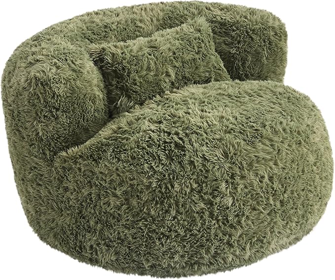 CHITA Compact Expandable Lounge Chair with Pillow Ideal for Living Room Olive