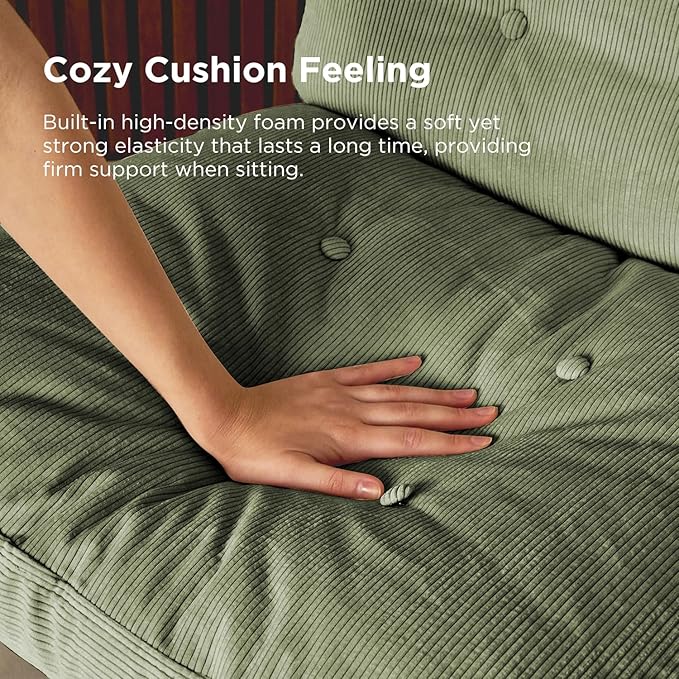 Nouhaus Balloon Criss Cross Chair Cross Legged Swivel Vanity Chair with Wide Comfy Padded Seat Armless No Wheels Fabric Modern Home Lounge Chairs for Living RoomBedroom(Green)
