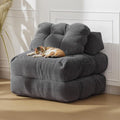 Garvee 3-in-1 Folding Convertible Sofa Bed with Pillow Foldable Matress with Back Support Comfy Portable Sleeper Chair Floor Sofa Lounge for Living Room Bedroom No Assemble Required Grey Single