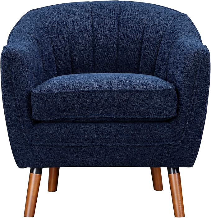 Lexicon Alard Tufted Fabric Barrel Accent Chair Blue