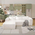94 Modular Sectional Sofa Boneless Couches for Living Room L-Shape Sofa CouchesCloud Couch Sectional Comfy Corduroy Sofa with Deep Seat No Assembly Required (White 94+Left Facing Chaise)
