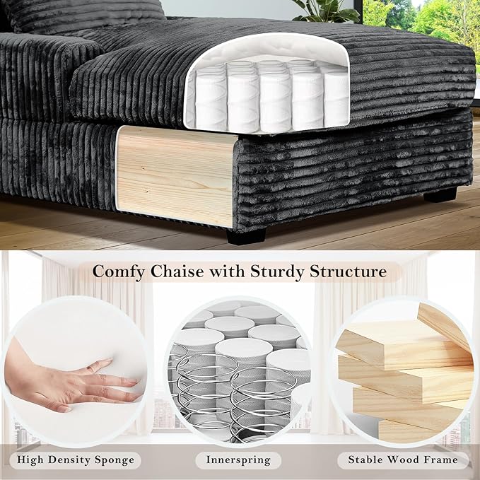 59 Inches Chaise Lounge Indoor with Adjustable Backrest Single Sleeper Sofa Chair with Lumbar Pillows Upholstered Sofa Bed for Living Room Bedroom Office