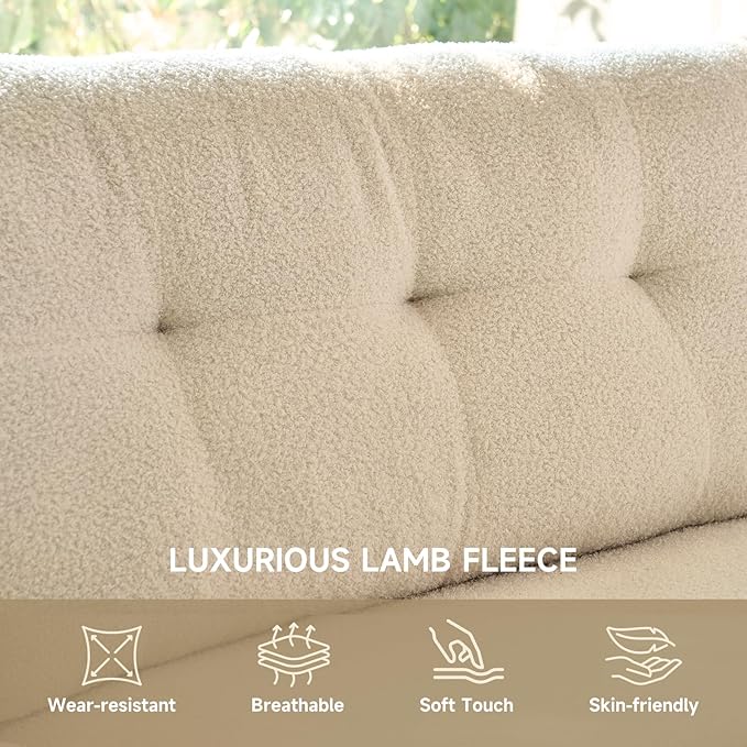 85.8 Modern Loveseat Sofa Love Seat Couches for Living Room Button Tufted Upholstered Furniture Solid &amp Easy to Install Small Couch for Bedroom Office Apartment