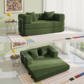 YINIX Sofa Bed 62'' Folding Floor Couch Compressed Convertable Sleeper Sofa Memory Foam Couch with Pillow Back Support Armrest 4-in-1 Futon Sofa Bed for Living Room Emerald
