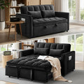 Dreamzie 3 in 1 Convertible Sleeper Sofa Bed Pull Out Couch Bed with Side Pocket Sleeper Sofa with Adjustable Backrest | Side Pocket (Black)