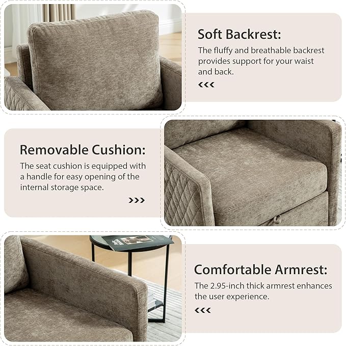Chifee &amp Vingol 29.5 W Swivel Accent Chair Set of 2 Upholstered Swivel Chairs Mid Century Modern Chair for Living RoomTaupe