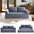82 Corduroy Convertible Boneless Couch with Pull-Out Bed 2 in-1 Folding Convertible Sofa Bed with Pillows Loveseat Floor Sofa Couches for Living Room No Assembly Required (Grey) | Breathable Mater