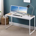 Zinus Jennifer 55 Inch White Frame Desk Computer Workstation Office Desk Easy Assembly White