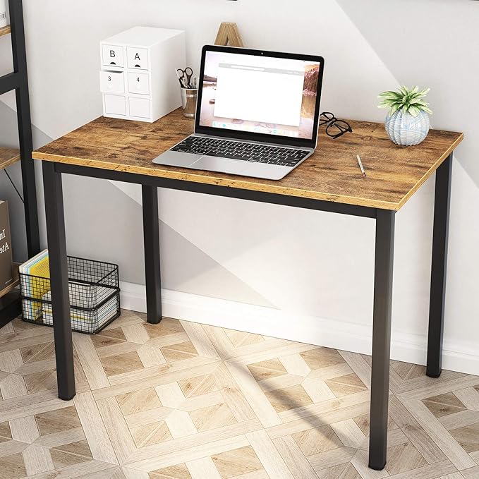 soges 31.5 inches Small Desk Writing Study Worksation for Home Office Computer Desk Rustic Brown YL-AC3-80VB