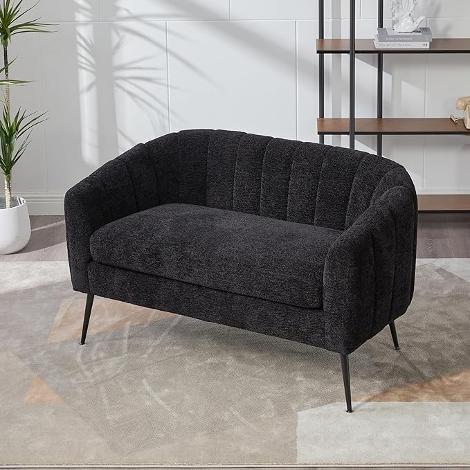 KEIKI 50.2'' Loveseat Sofa Upholstered Chenille Love Seat Couches Modern Deep Seat 2-Seat Sofa for Small Space Living Room Studio Apartment