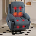 Power Lift Recliner Chair for Elderly People w/Vibration Massage and Lumbar Heat Lift Chair for Adult w/Cup Holder USB Charge Port for Living Room Bedroom Blue