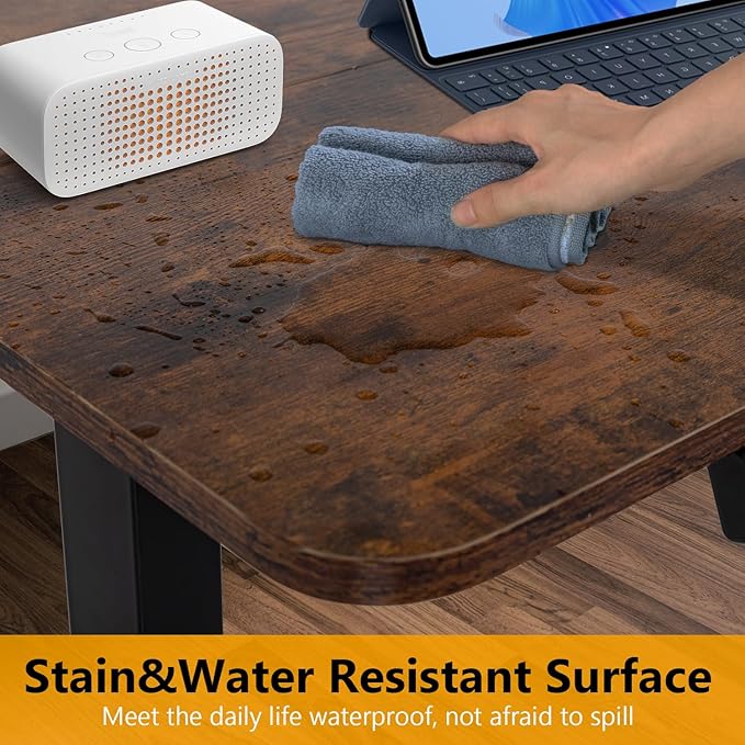 Electric Standing Desk Adjustable Height 48 x 24 Ergonomic Computer Desk Stand Up Desk Sit Stand Home Office Desk Computer Work Table Brown