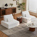 ADORZ Sectional Couches for Living Room Cloud Couch Modular Sectional Sofa with Pillow 2-Seat Boneless Couch for Living Room Bedroom No Assembly Required White