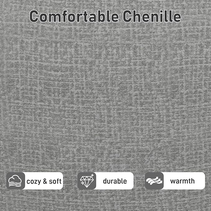 101 Curved Sofa Cloud Couch for Living Room Comfy Chenille 3-Seater Boneless Sofa Extra Deep &amp Wide Seat with 5 Throw Pillows No Assembly Needed Beige