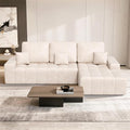 108'' Modular Sectional Sofa with Chaise Lounge L Shape Faux Leather Cloud Boneless Couch 3 Seater Deep Seat and 3 pcs Back Cushions for Living Room Bedroom(Right Facing)