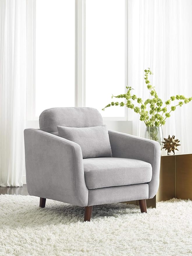 Serta Sierra Living Room Sofas Modern Design Microfiber Upholstered Couch Ideal for Smaller Spaces Arm Chair Smoke Gray