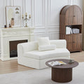 67 Modular Chenille Sofa Chair DIY Modular Single-Unit Sofa Upholstered Deep Seat Curved Foam Sofa Couch with Pillow for Apartment Living Room BedroomOffice (Middle White)