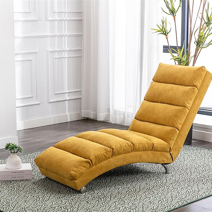 Electric Massage Chaise Lounge for Living Room Bedroom Linen Ergonomic Recliner Chair with Remote Control 5 Modes Massage