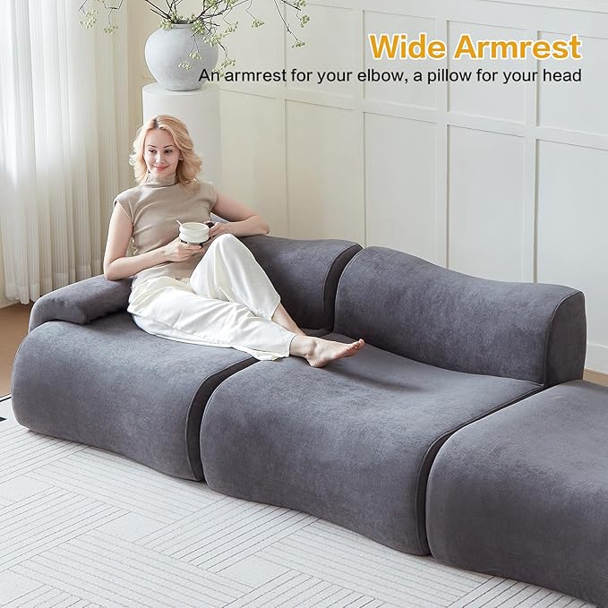 UKMTUET Sectional Couches for Living Room 114 L Shaped Couch with Chaise Boneless Couch with Convertible Ottoman Modular Sectional Sofa Comfy Couch with for Bedroom Office No Assembly Required |