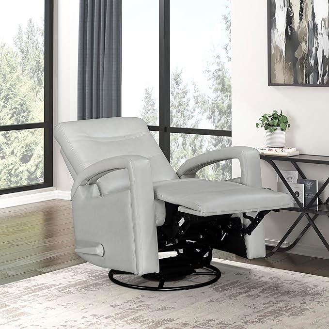 Lexicon Swivel Glider Recliner Chair Living Room Reclining Sofa Chair Home Theater Seating Manual Recliner Sofa Chair with Lever for Living Room/Office/Apartment Smoke