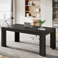 Tribesigns 63-Inch Executive Desk Large Home Office Computer Desk with Heavy Duty Legs Modern Study Writing Table Business Workstation for Home Office Conference Room Black