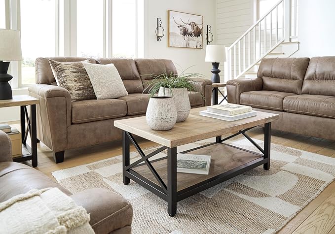 Signature Design by Ashley Navi Modern Sofa with Removable Cushions Dark Brown
