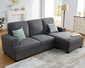 VanAcc 89 Inch Convertible L Shape Couch Reversible Sofa Couch with Storage Comfy Couches with Chaise for Living Room Grey Bouclé
