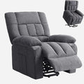 Power Lift Recliner Chair for Adult with Heated and Full Body Massage Glider Nursery Chair with Cup Holder and USB Charge Port Oversided Swivel Rocker Recliner for Living/Study/Bedroom Room Grey