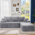 Modular Sectional Sofa Couches L-Shape Couch 3 Seat Modular Sofa Memory Foam Sectional Couches for Living Room Cloud Couch with Oversized Chaise (Light Grey Stripe 108 Right Facing Chaise)