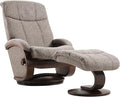 LUCKYERMORE Swivel Recliner Chair with Ottoman Matching Footrest A Whole Solid Wooden Base Memory Foam Filling Easy Assembly 360° Swivel Leisure Lounge Chair for Living Room Bedroom