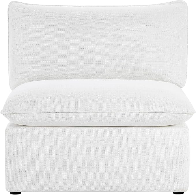 CHITA Power Middle Armless Sofa for Down Filled Upholstered Sectional Modular Couch Cream