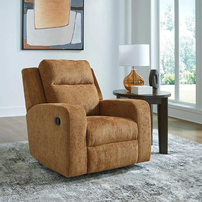 Signature Design by Ashley Kanlow Modern Manual Rocker Recliner Light Brown