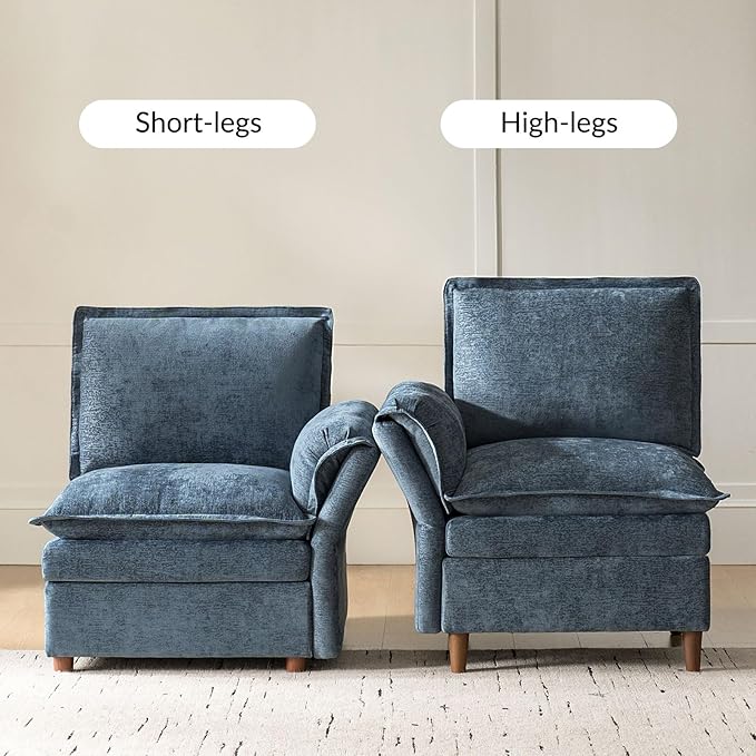 HULALA HOME 8 High Legs for Sectional Sofa Couch Walnut