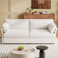 Guyii 70.07 Beige Loveseat Sofa Small 2-Seater Sofa with 2 Pillows Comfy Upholstered Sofa Couch Modern Sofa for Living Room Bedroom Home 330LBS Capacity