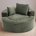 55 Green Oversized Round Boneless Couch Sofa Velvet Memory Foam Cloud Couches Lounge Chair Comfy Fluffy Single Sofa with 3 Pillows for Living Room Bedroom No Assembly Required (Green.)