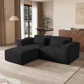 JACH 86.62 Modular Sectional Couch Huge Plus Love Seat Sofa Modern Comfy Cloud Couches with Reversible Chaise Ottoman Sofa Furniture for Living Room Office Apartment Black