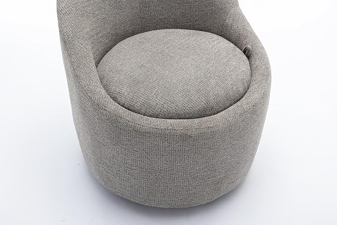 COLAMY Chenille Fabric 360 Swivel Accent Chair Set of 2 Light Gray