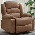 Wide Recliner Chair for Adults Large Manual Pull Tab Reclining Chair with Dual Cup Holders 3 Recline Positions Side Pockets Supports 350 Lbs Overstuffed Single Sofa for Living Room