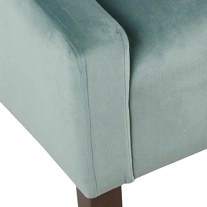 Homepop Home Decor | Upholstered Classic Swoop Arm Accent Chair | Accent Chairs for Living Room &amp Bedroom | Decorative Home Furniture Light Velvet Aqua Blue
