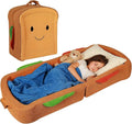 Toddler Travel Bed Sandwich Style - Portable Toddlers Floor Beds Foldable Soft Foam Travel Crib for Baby and Kid Washable Cover Toddler Cot with Safety Rail for Travel Medium Size