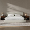 RECCI AirFrame King Size Bed Frame with Headboard Cloud Upholstered Platform Bed Frame 5 Inch Foam Cushioned No Box Spring Easy Assembly(Cream Boucle)